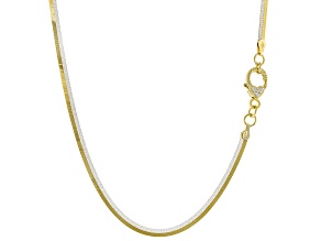 Judith Ripka White Cubic Zirconia Rhodium and 14k Gold Clad Verona Harmony Necklace 0.08ctw