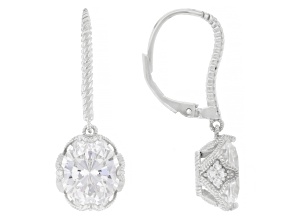 Judith Ripka White Cubic Zirconia Rhodium Over Sterling Silver Haute Earrings 9.12ctw