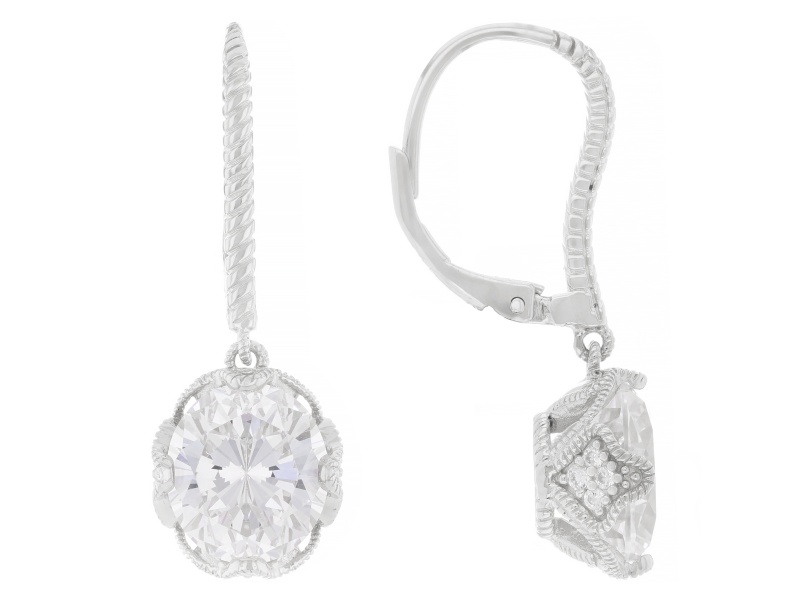 JUDE Judith Ripka Cubic Zirconia Rhodium Over Sterling Silver