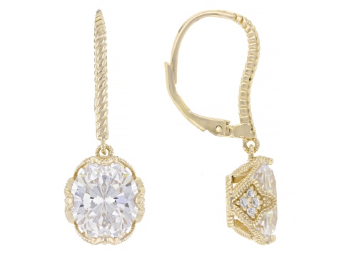 Judith Ripka White Cubic Zirconia 14k Yellow Gold Clad Haute