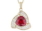 Judith Ripka Red Lab Created Ruby 14k Gold Clad Celebration Enhancer ...