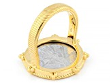 Judith Ripka 14k Gold Clad Verona Genuine Lira Bee Coin Ring