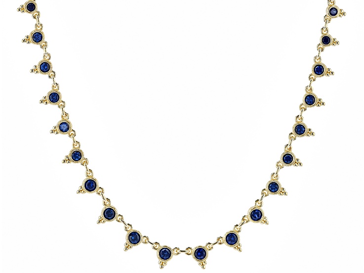 Judith Ripka Blue Lab Created Sapphire 14k Gold Clad Dew Drop