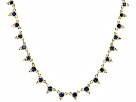 Judith Ripka Blue Lab Created Sapphire 14k Gold Clad Dew Drop