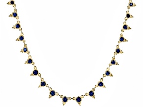 Judith Ripka Blue Lab Created Sapphire 14k Gold Clad Dew Drop Necklace 4.63ctw