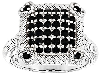 Picture of Judith Ripka Black Spinel Rhodium Over Sterling Silver Lola Ring 0.64ctw