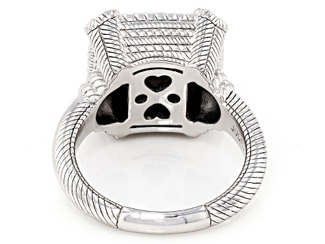 Judith Ripka Black Spinel Rhodium Over Sterling Silver Lola Ring 0.64ctw