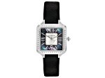 Judith Ripka Silvertone Stainless Steel & Black Leather Strap Wrap Watch Judith Ripka Mother-Of-Pearl Silver-Tone Black Saffiano  main image 2