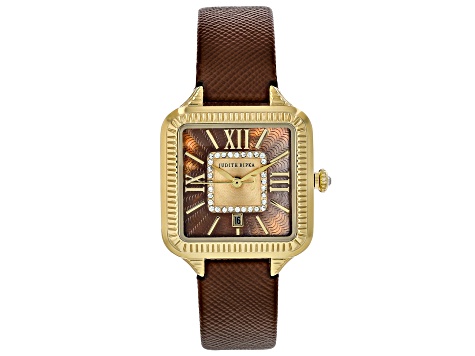 Judith Ripka Mother-Of-Pearl Gold-Tone Brown Saffiano  display picture 3