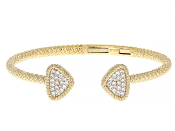 Picture of Judith Ripka White Cubic Zirconia 14k Gold Clad Haute Bangle 1.13ctw