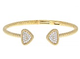 Judith Ripka White Cubic Zirconia 14k Gold Clad Haute Bangle 1.13ctw