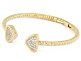 Judith Ripka White Cubic Zirconia 14k Gold Clad Haute Bangle 1.13ctw