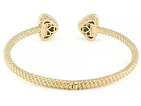 Judith Ripka White Cubic Zirconia 14k Gold Clad Haute Bangle 1.13ctw