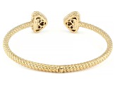 Judith Ripka White Cubic Zirconia 14k Gold Clad Haute Bangle 1.13ctw