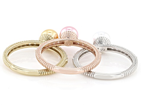 Judith Ripka Multi-Color Pearl Simulant Colette Rhodium & 14k Gold