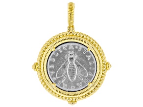 Judith Ripka 14k Gold Clad Verona Genuine Lira Bee Coin Enhancer