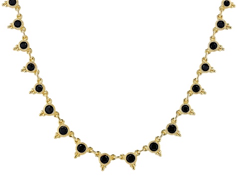 Judith Ripka Black Spinel 14k Gold Clad Dew Drop Necklace