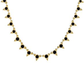 Judith Ripka Black Spinel 14k Gold Clad Dew Drop Necklace 3.36ctw