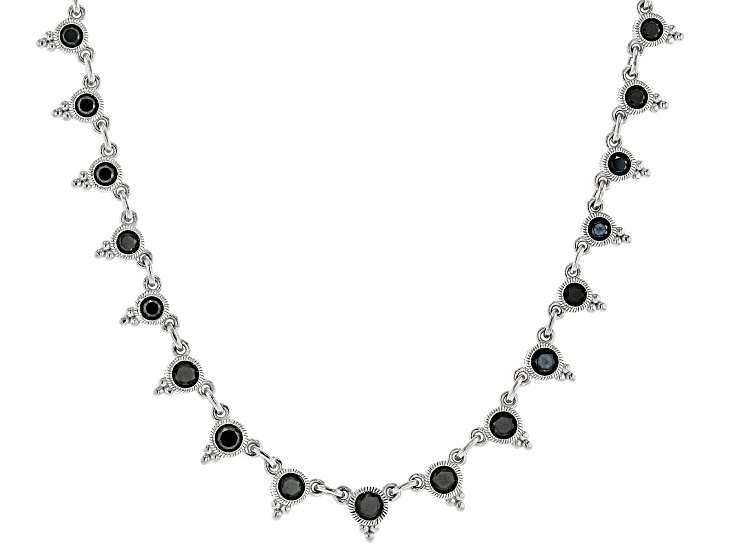 Judith Ripka Black Spinel Rhodium Over Sterling Silver Dew Drop