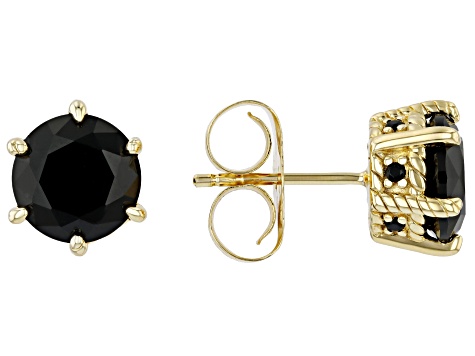 Judith Ripka Haute Collection Black Spinel 14k Gold Clad Earrings 3.67ctw