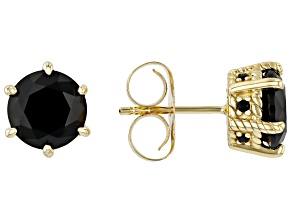 Judith Ripka Haute Collection Black Spinel 14k Gold Clad Earrings 3.67ctw