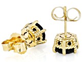 Judith Ripka Haute Collection Black Spinel 14k Gold Clad Earrings 3.67ctw