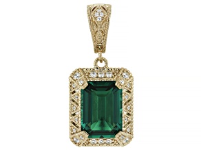 Judith Ripka Green Lab Created Quartz 14k Gold Clad Estate Enhancer 6.20ctw