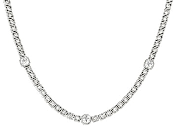Picture of Judith Ripka White Cubic Zirconia Rhodium Over Sterling Silver Estate Necklace 15.96ctw