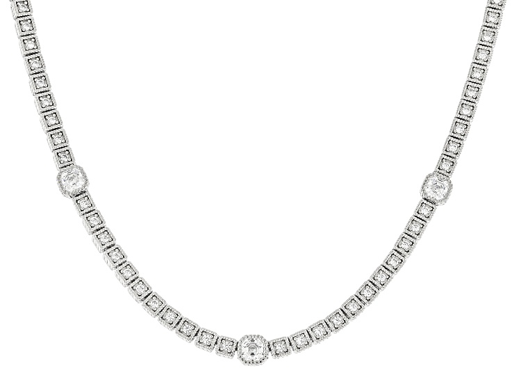 Judith Ripka White Cubic Zirconia Rhodium Over Sterling Silver