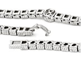 Judith Ripka White Cubic Zirconia Rhodium Over Sterling Silver Estate Necklace 15.96ctw