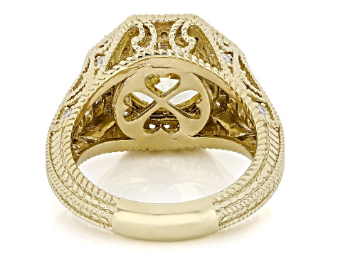 Judith Ripka Canary Cubic Zirconia 14k Gold Clad Haute Ring 7.19