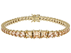 Judith Ripka Champagne Cubic Zirconia 14k Gold Clad Bubbles Bracelet 22.50ctw