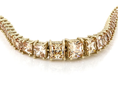 Judith Ripka Champagne Cubic Zirconia 14k Gold Clad Bubbles Bracelet 22.50ctw