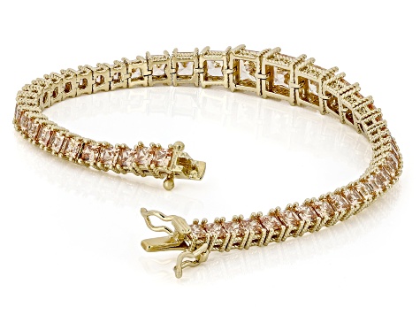 Judith Ripka Champagne Cubic Zirconia 14k Gold Clad Bubbles Bracelet 22.50ctw