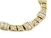 Judith Ripka White Cubic Zirconia 14k Gold Clad Estate Necklace 21.89ctw