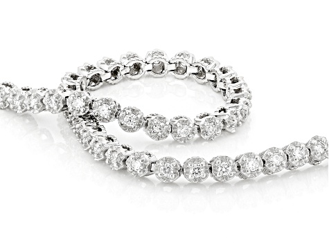 Judith Ripka White Lab Grown Diamond F VS2 Rhodium Over Sterling Silver Lucent Bracelet 1.00ctw