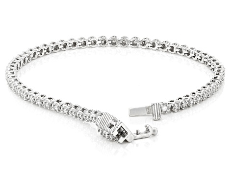 Judith Ripka White Lab Grown Diamond F VS2 Rhodium Over Sterling Silver Lucent Bracelet 1.00ctw