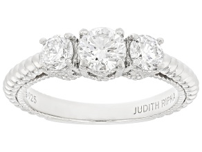 Judith Ripka White Lab Grown Diamond F VS2 Rhodium Over Sterling Silver Lucent Ring 1.00ctw