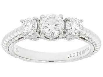 Picture of Judith Ripka White Lab Grown Diamond F VS2 Rhodium Over Sterling Silver Lucent Ring 1.00ctw