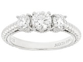 Judith Ripka White Lab Grown Diamond F VS2 Rhodium Over Sterling Silver Lucent Ring 1.00ctw