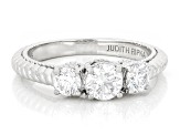Judith Ripka White Lab Grown Diamond F VS2 Rhodium Over Sterling Silver Lucent Ring 1.00ctw