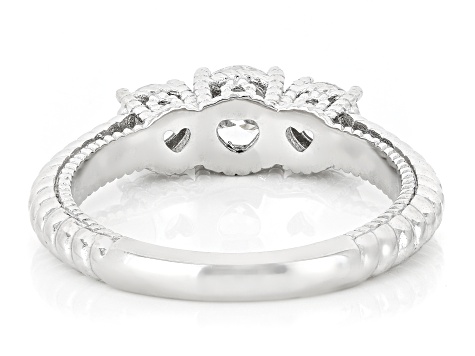 Judith Ripka White Lab Grown Diamond F VS2 Rhodium Over Sterling Silver Lucent Ring 1.00ctw