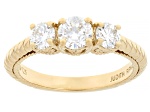 Judith Ripka White Lab Grown Diamond F VS2 14k Gold Clad Lucent Ring 1.00ctw