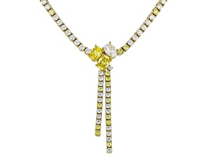 Judith Ripka Canary Cubic Zirconia 14k Gold Clad Haute Necklace 31.04ctw