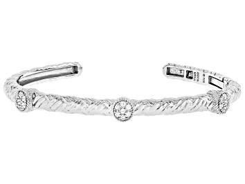 Picture of Judith Ripka White Cubic Zirconia Rhodium Over Sterling Silver Haute Bangle 0.48ctw