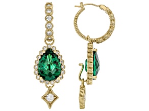 Judith Ripka Emerald Simulant 14k Gold Clad
Celebration Earrings 20.58ctw