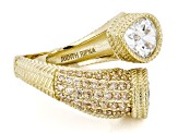 Judith Ripka Champagne Cubic Zirconia 14k Gold Clad Bubble Ring 3.53ctw