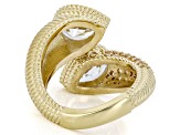 Judith Ripka Champagne Cubic Zirconia 14k Gold Clad Bubble Ring 3.53ctw