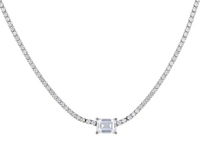 Judith Ripka White Cubic Zirconia Rhodium Over Silver Haute Tennis Choker Necklace 11.89ctw