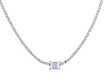Judith Ripka White Cubic Zirconia Rhodium Over Silver Haute Tennis Choker Necklace 11.89ctw